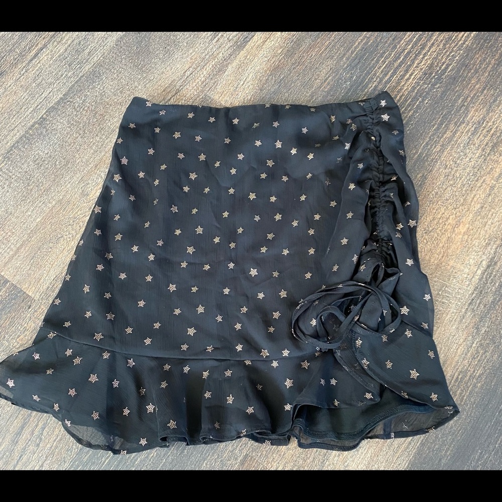 Black and gold star mini skirt